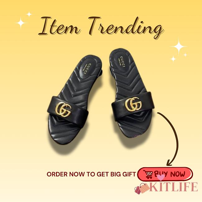 Kitlife Gucci GG Matelassé Slides Black - 1
