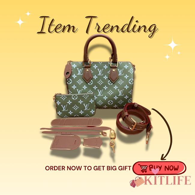 Kitlife Louis Vuitton Speedy P9 Bandoulière 25 Bag Green M15241 25x15x15cm  - 1