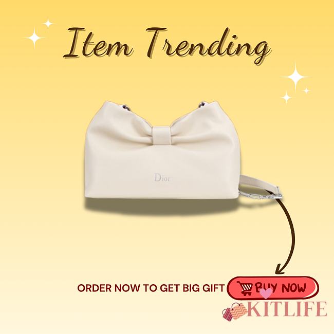 Kitlife Dior 2026 Bow White Lambskin Bag 27×8×18cm  - 1