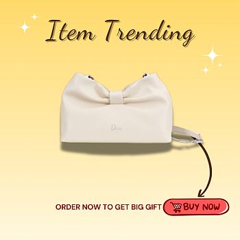 Kitlife Dior 2026 Bow White Lambskin Bag 27×8×18cm 