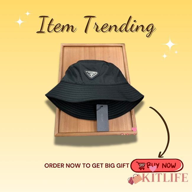 Prada Drill Bucket Hat Black - 1