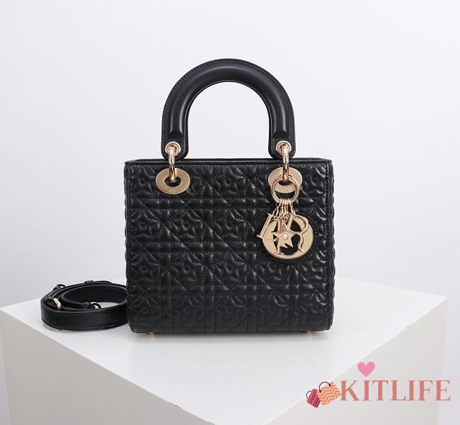 Kitlife Dior Lady My ABC Dior Lucky Star Bag Black 8878 20x16.5x8cm - 1