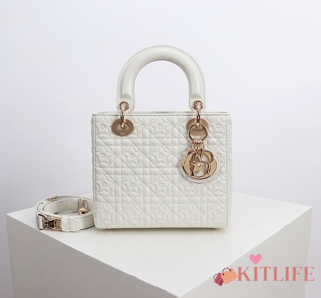Kitlife Dior Lady My ABC Dior Lucky Star Bag White 8878 20x16.5x8cm  - 1