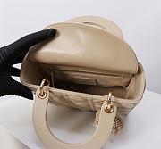 Kitlife Dior Lady My ABC Dior Pearl Buckle Bag Beige 8878 20x16.5x8cm - 4