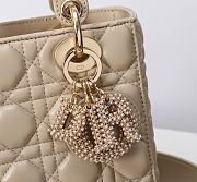 Kitlife Dior Lady My ABC Dior Pearl Buckle Bag Beige 8878 20x16.5x8cm - 6