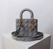 Kitlife Dior Lady My ABC Dior Pearl Buckle Bag Grey 8878 20x16.5x8cm  - 1
