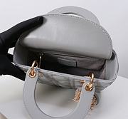 Kitlife Dior Lady My ABC Dior Pearl Buckle Bag Grey 8878 20x16.5x8cm  - 4