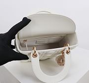 Kitlife Dior Lady My ABC Dior Pearl Buckle Bag White 8878 20x16.5x8cm  - 2