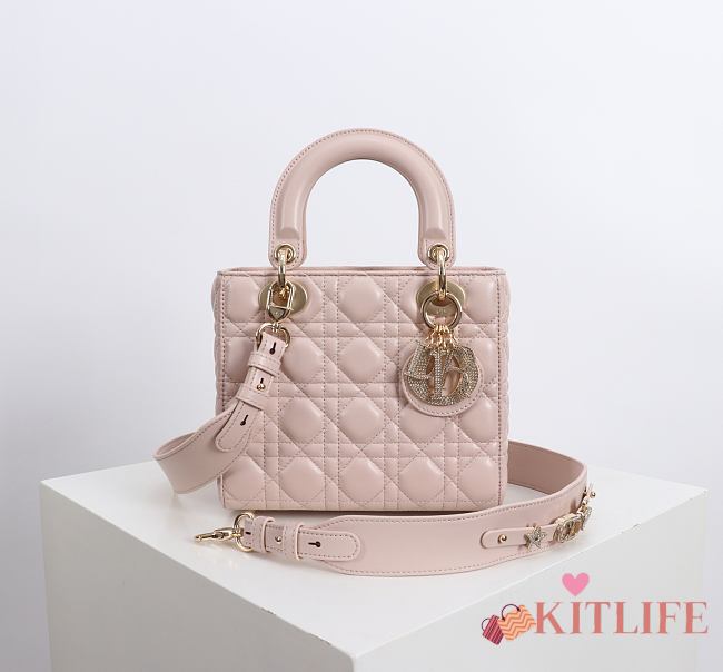 Kitlife Dior Lady My ABC Dior Pearl Buckle Bag Pink 8878 20x16.5x8cm  - 1