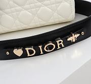 Kitlife Dior Lady My ABC Dior Bag with Chain Latte and Black Cannage Lambskin With Bow 8878 20x17x8cm - 3