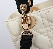Kitlife Dior Lady My ABC Dior Bag with Chain Latte and Black Cannage Lambskin With Bow 8878 20x17x8cm - 6