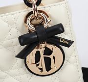 Kitlife Dior Lady My ABC Dior Bag with Chain Latte and Black Cannage Lambskin With Bow 8878 20x17x8cm - 5