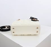 Kitlife Dior Lady Mini Bag With Chain Latte and Black Cannage Lambskin With Bow 44531 17×15×7cm  - 5