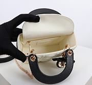 Kitlife Dior Lady Mini Bag With Chain Latte and Black Cannage Lambskin With Bow 44531 17×15×7cm  - 4