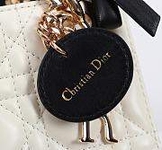 Kitlife Dior Lady Mini Bag With Chain Latte and Black Cannage Lambskin With Bow 44531 17×15×7cm  - 2