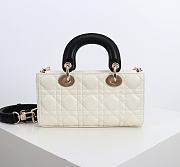 Kitlife Dior Small Lady D-Joy Bag Two-Tone Latte and Black Cannage Lambskin 22x12x6.5cm - 5