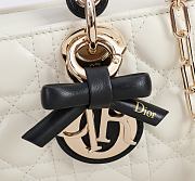 Kitlife Dior Small Lady D-Joy Bag Two-Tone Latte and Black Cannage Lambskin 22x12x6.5cm - 3