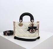 Kitlife Dior Micro Lady D-Joy Bag Two-Tone Latte and Black Cannage Lambskin 16x9x5cm - 1