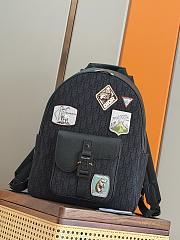 Kitlife Dior Saddle Zip Backpack Black Oblique Jacquard and Multicolor Dior Mountain Patches 33x43.5x19.5cm - 1
