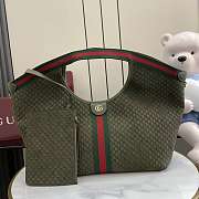 Kitlife Gucci Giglio Large Tote Bag Green Suede GG Canvas 853971 60x47x16cm  - 1