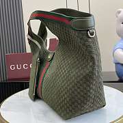Kitlife Gucci Giglio Large Tote Bag Green Suede GG Canvas 853971 60x47x16cm  - 5