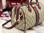 Kitlife Gucci Ophidia Medium Boston Bag Beige and Red 839155 24x15x4cm - 6
