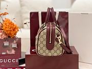 Kitlife Gucci Ophidia Medium Boston Bag Beige and Red 839155 24x15x4cm - 4