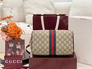 Kitlife Gucci Ophidia Medium Boston Bag Beige and Red 839155 24x15x4cm - 2
