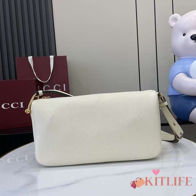 Kitlife Gucci Half Horsebit Medium Shoulder Bag White 860787 31.5x17x12cm  - 1
