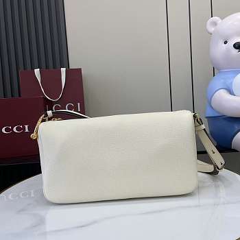 Kitlife Gucci Half Horsebit Medium Shoulder Bag White 860787 31.5x17x12cm 