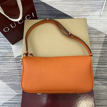 Kitlife Gucci Half Horsebit Medium Shoulder Bag Orange 860787 31.5x17x12cm 