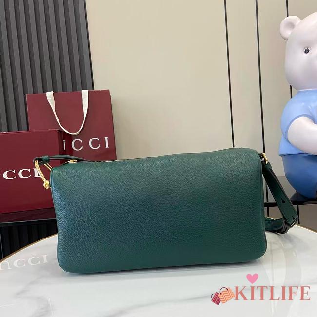 Kitlife Gucci Half Horsebit Medium Shoulder Bag Green 860787 31.5x17x12cm - 1