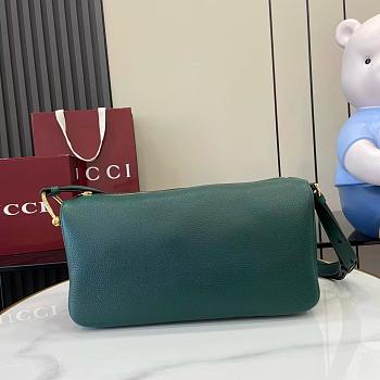 Kitlife Gucci Half Horsebit Medium Shoulder Bag Green 860787 31.5x17x12cm