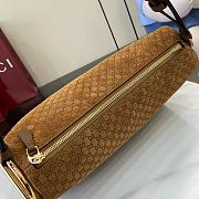 Kitlife Gucci Half Horsebit Medium Shoulder Bag Beige Suede 860787 31.5x17x12cm - 3
