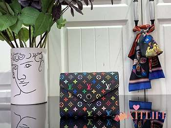 Kitlife Louis Vuitton x TM Victorine Wallet Black Multicolor M28387 12x9.5x2.5cm