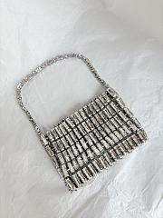 Kitlife Saint Laurent Evening Bag In Crystals Silver 11.5x8.5x2.5cm - 6