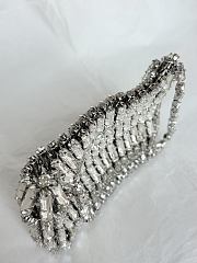 Kitlife Saint Laurent Evening Bag In Crystals Silver 11.5x8.5x2.5cm - 5