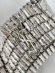 Kitlife Saint Laurent Evening Bag In Crystals Silver 11.5x8.5x2.5cm - 4