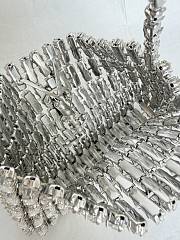 Kitlife Saint Laurent Evening Bag In Crystals Silver 11.5x8.5x2.5cm - 3