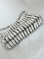 Kitlife Saint Laurent Evening Bag In Crystals Silver 11.5x8.5x2.5cm - 2