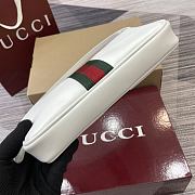 Kitlife Gucci Lunetta Crossbody Bag White Soft Leather 863406 22.5x12.5x3.5cm - 3