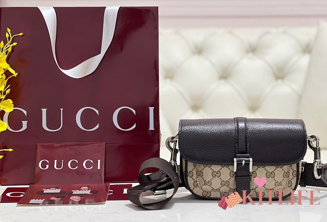 Kitlife Gucci Men's Crossbody Bag Beige & Brown 795213 20x13x5cm - 1