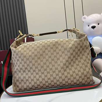 Kitlife Gucci Brera Large Crossbody Bag Beige GG Canvas 864485 46x29x20.5cm 