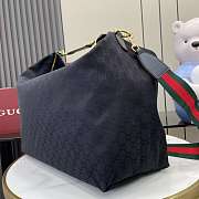 Kitlife Gucci Brera Large Crossbody Bag Black GG Canvas 864485 46x29x20.5cm  - 4