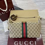 Kitlife Gucci Vanity Medium Top Handle Bag Beige & Brown GG Canvas 857799 27.5x13x14.5cm - 1