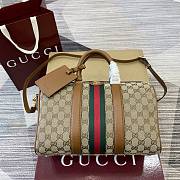 Kitlife Gucci Ophidia Medium Boston Bag Beige & Brown GG Canvas 857595 30x16x20cm - 1
