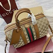 Kitlife Gucci Ophidia Medium Boston Bag Beige & Brown GG Canvas 857595 30x16x20cm - 4