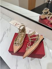 Kitlife Valentino Garavani Rockstud Beige Patent Leather Ballet Flats   - 2