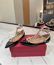 Kitlife Valentino Garavani Rockstud Black Patent Leather Ballet Flats - 6