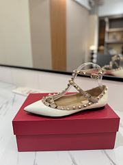 Kitlife Valentino Garavani Rockstud White Patent Leather Ballet Flats  - 6